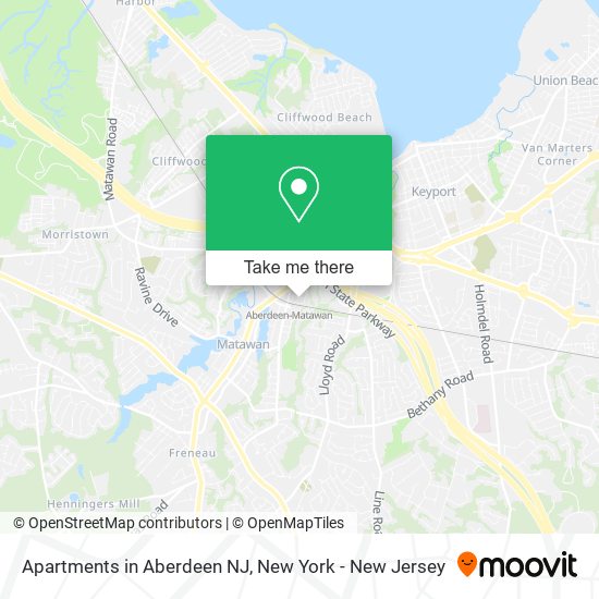 Apartments in Aberdeen NJ map