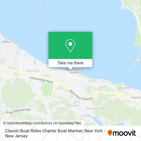 Classic Boat Rides Charter Boat Mariner map