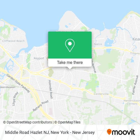 Middle Road Hazlet NJ map