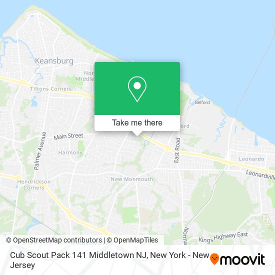 Cub Scout Pack 141 Middletown NJ map