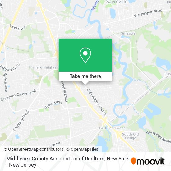 Middlesex County Association of Realtors map