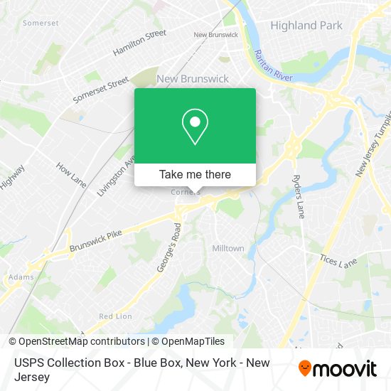 Mapa de USPS Collection Box - Blue Box