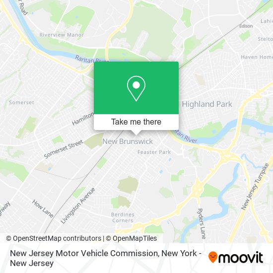 New Jersey Motor Vehicle Commission map