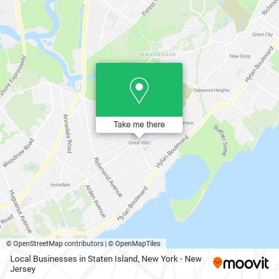 Mapa de Local Businesses in Staten Island