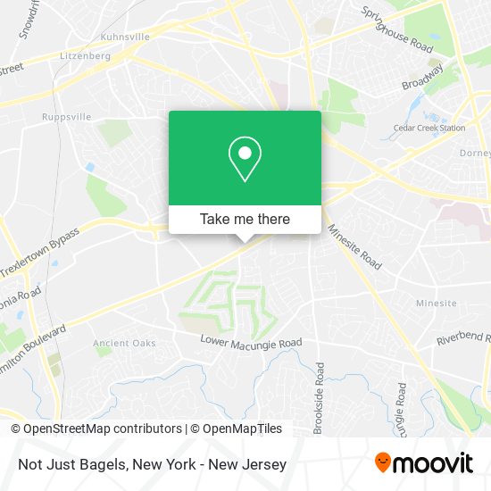 Mapa de Not Just Bagels