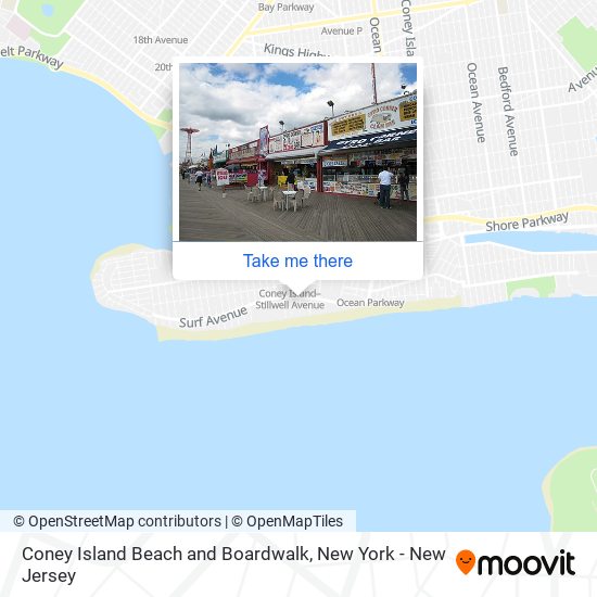 Mapa de Coney Island Beach and Boardwalk