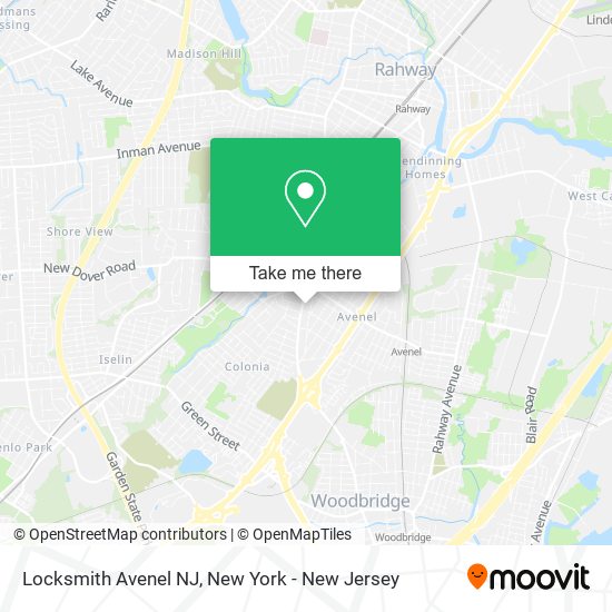 Locksmith Avenel NJ map