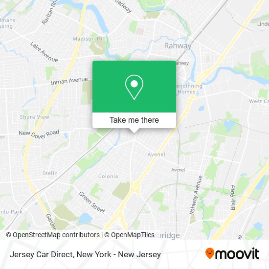 Mapa de Jersey Car Direct