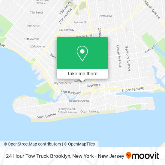 24 Hour Tow Truck Brooklyn map