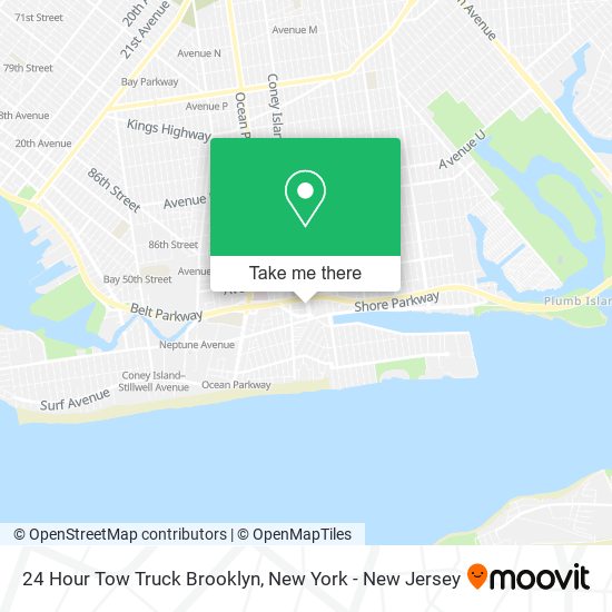 Mapa de 24 Hour Tow Truck Brooklyn