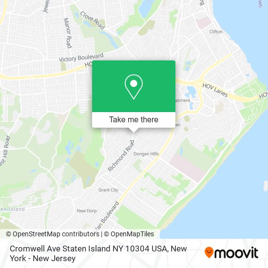 Mapa de Cromwell Ave Staten Island NY 10304 USA