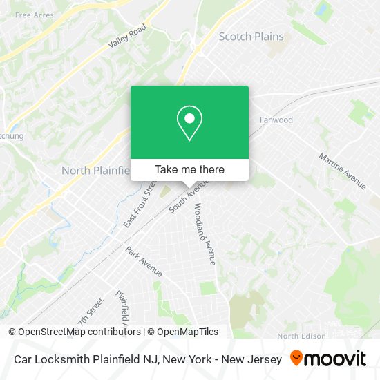 Car Locksmith Plainfield NJ map