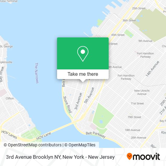 Mapa de 3rd Avenue Brooklyn NY