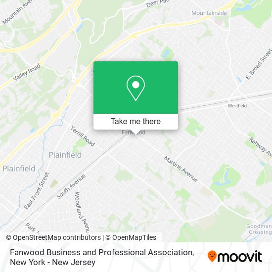 Fanwood Business and Professional Association map