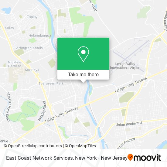 East Coast Network Services map