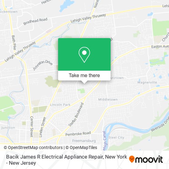 Bacik James R Electrical Appliance Repair map