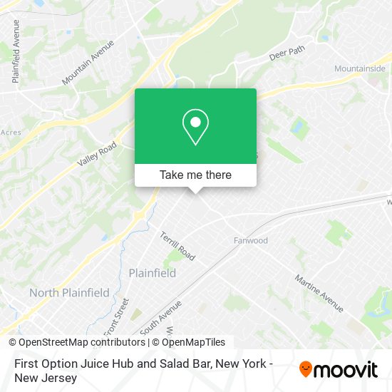 First Option Juice Hub and Salad Bar map