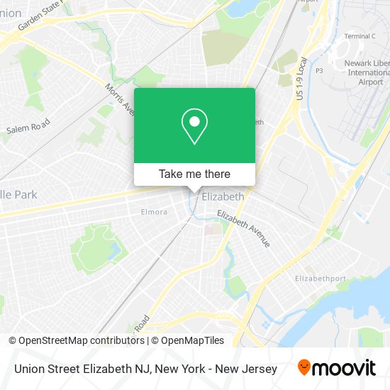 Mapa de Union Street Elizabeth NJ