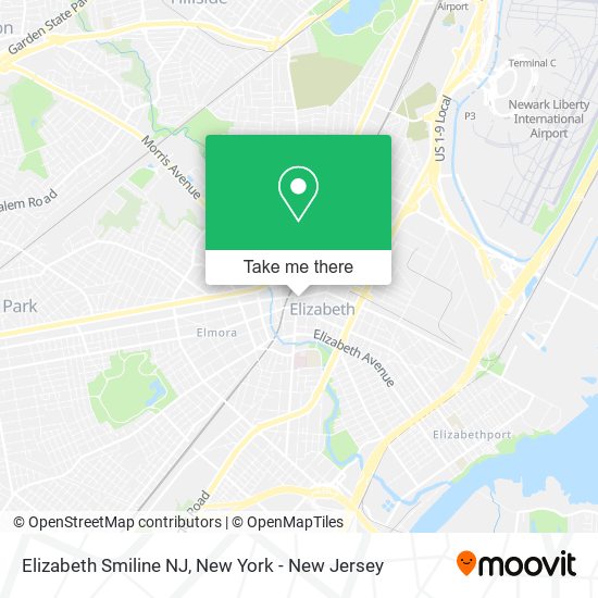 Mapa de Elizabeth Smiline NJ