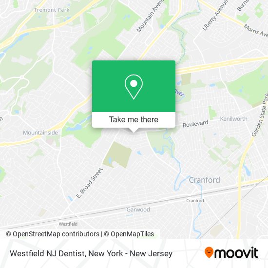 Westfield NJ Dentist map