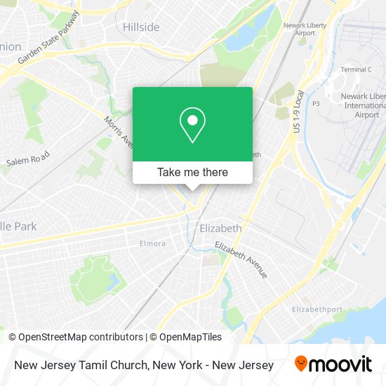 New Jersey Tamil Church map