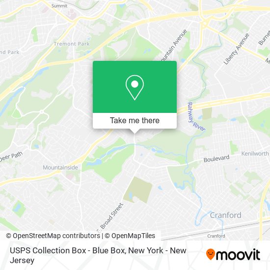 Mapa de USPS Collection Box - Blue Box