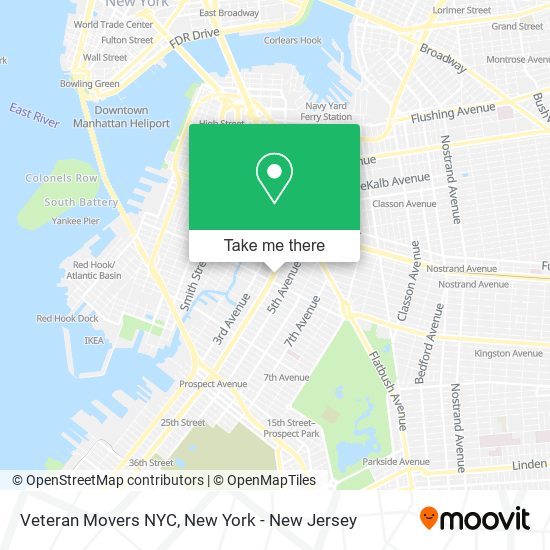Veteran Movers NYC map