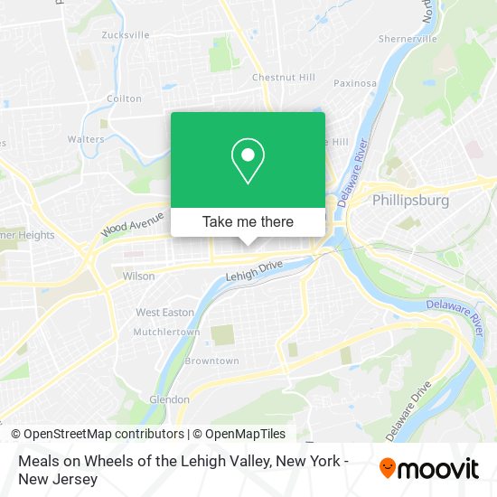 Meals on Wheels of the Lehigh Valley map