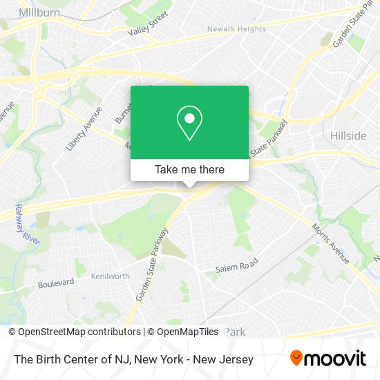 The Birth Center of NJ map