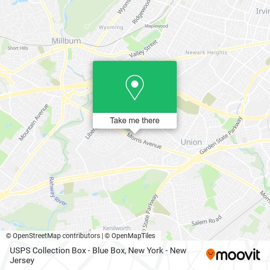 Mapa de USPS Collection Box - Blue Box