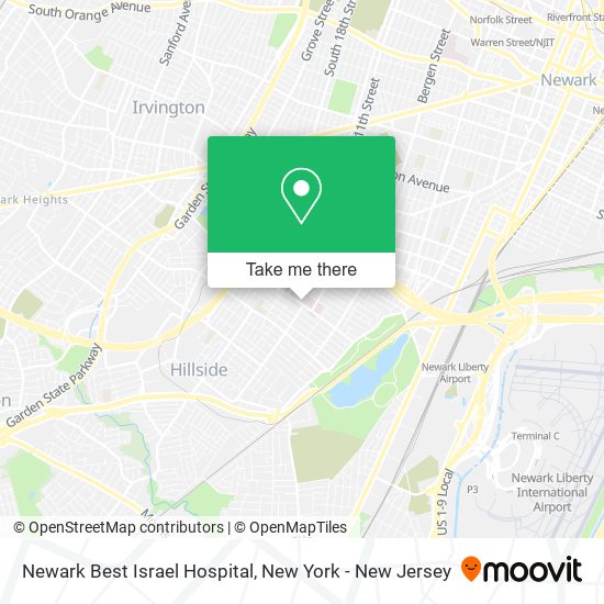Mapa de Newark Best Israel Hospital