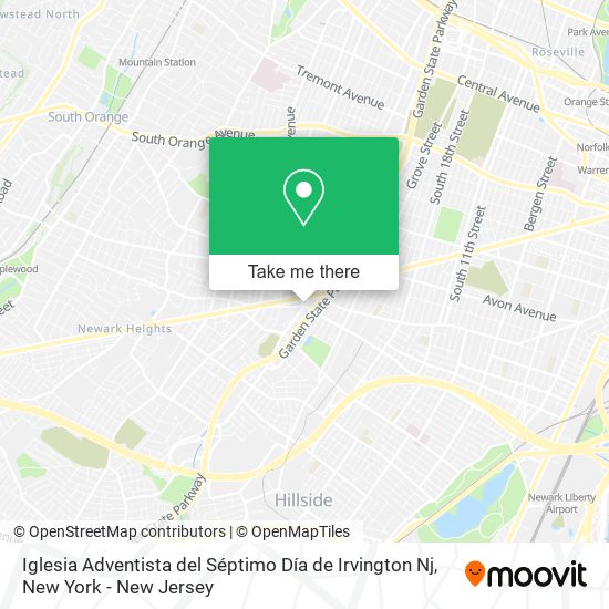 Mapa de Iglesia Adventista del Séptimo Día de Irvington Nj