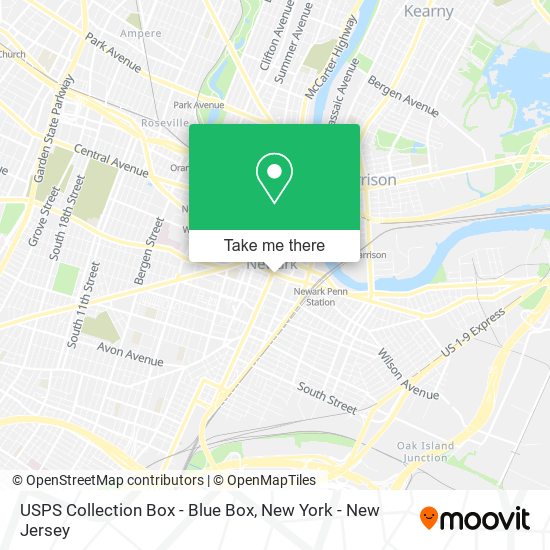 Mapa de USPS Collection Box - Blue Box