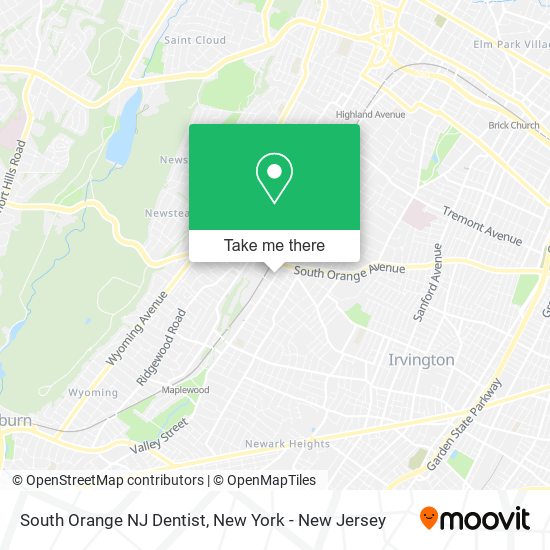 South Orange NJ Dentist map