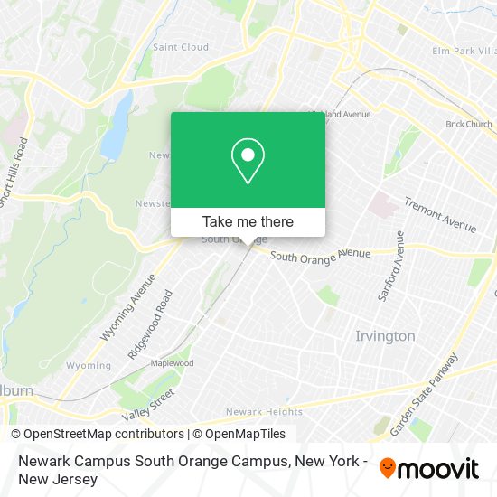 Newark Campus South Orange Campus map