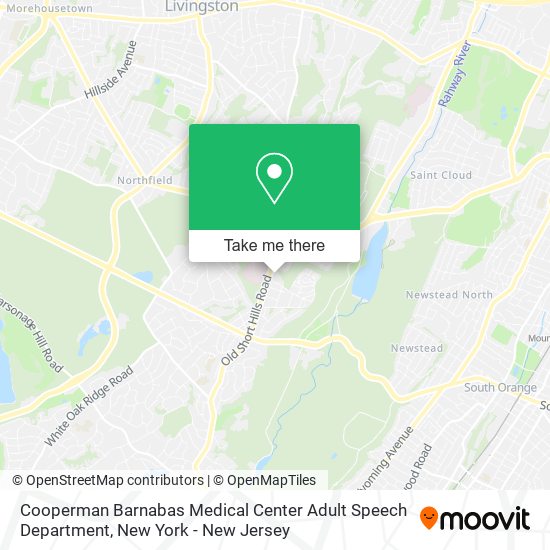 Mapa de Cooperman Barnabas Medical Center Adult Speech Department