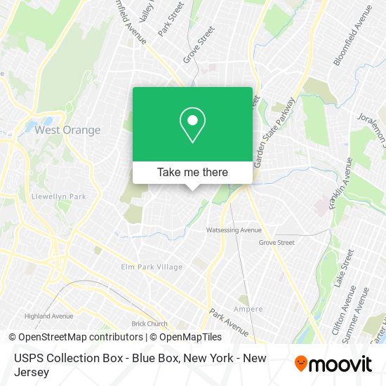 Mapa de USPS Collection Box - Blue Box