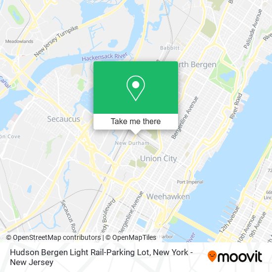 Hudson Bergen Light Rail-Parking Lot map