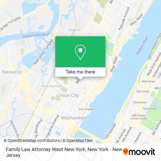 Family Law Attorney West New York map