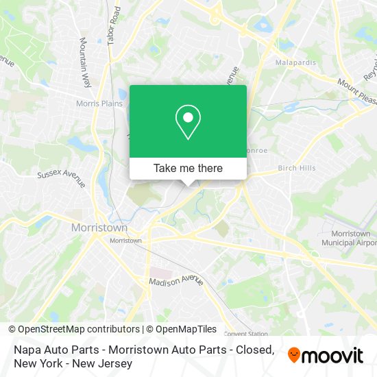 Napa Auto Parts - Morristown Auto Parts - Closed map