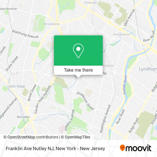 Franklin Ave Nutley NJ map