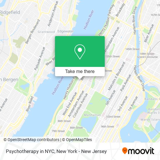 Psychotherapy in NYC map