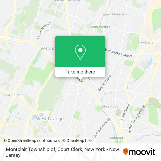 Montclair Township of, Court Clerk map