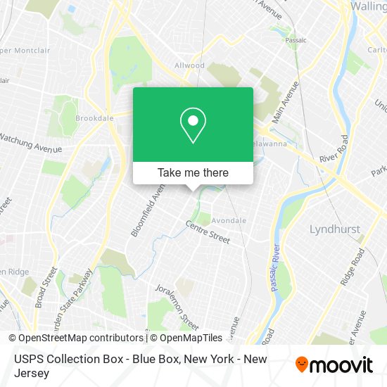 USPS Collection Box - Blue Box map