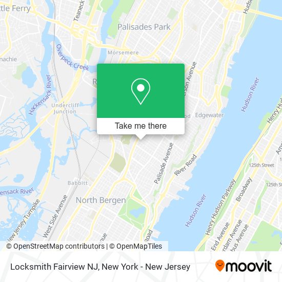Mapa de Locksmith Fairview NJ