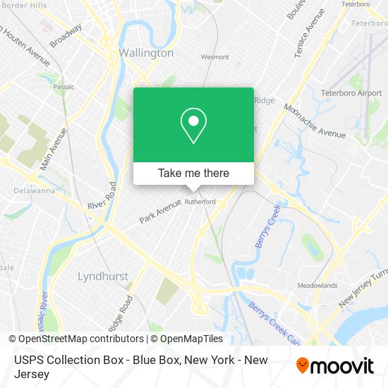 Mapa de USPS Collection Box - Blue Box