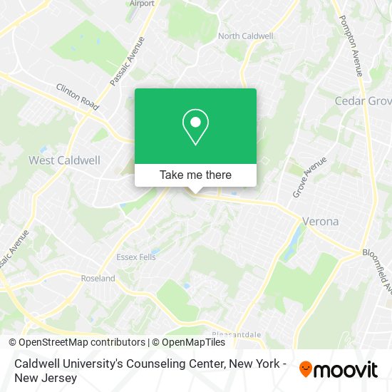 Caldwell University's Counseling Center map