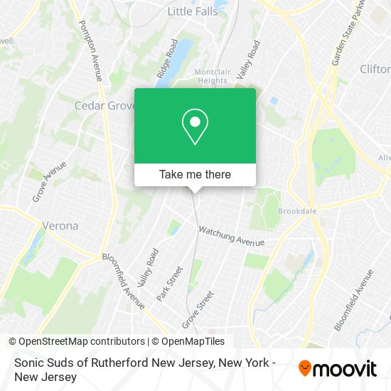 Sonic Suds of Rutherford New Jersey map