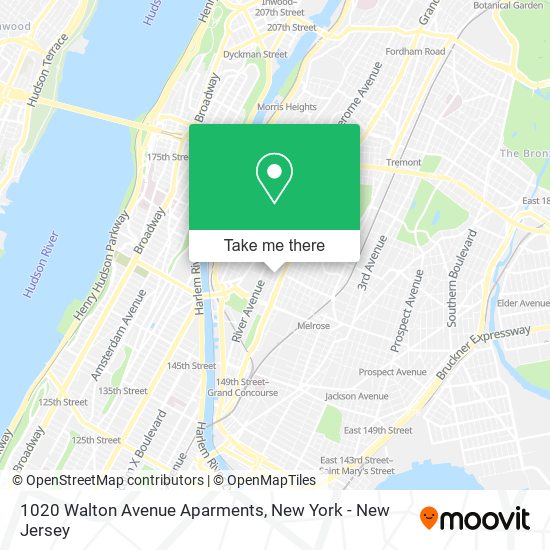 1020 Walton Avenue Aparments map