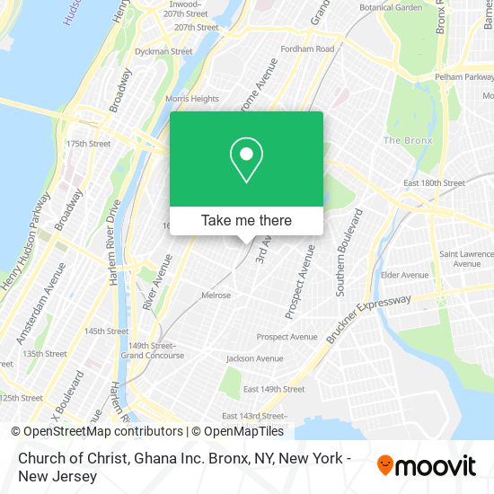 Church of Christ, Ghana Inc. Bronx, NY map